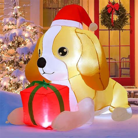 GOOSH 3.4-ft Lighted Dog Christmas Inflatable DJ-SD-27420 at Lowes.com