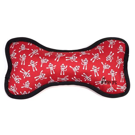 Buy The Worthy Dog Sock Monkey Plush Bone Chew Toy, Red, SM Online at ...