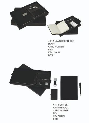 Corporate Gift Sets - 3 in 1 Black Chrome Gold Combo Gift Set Trader ...