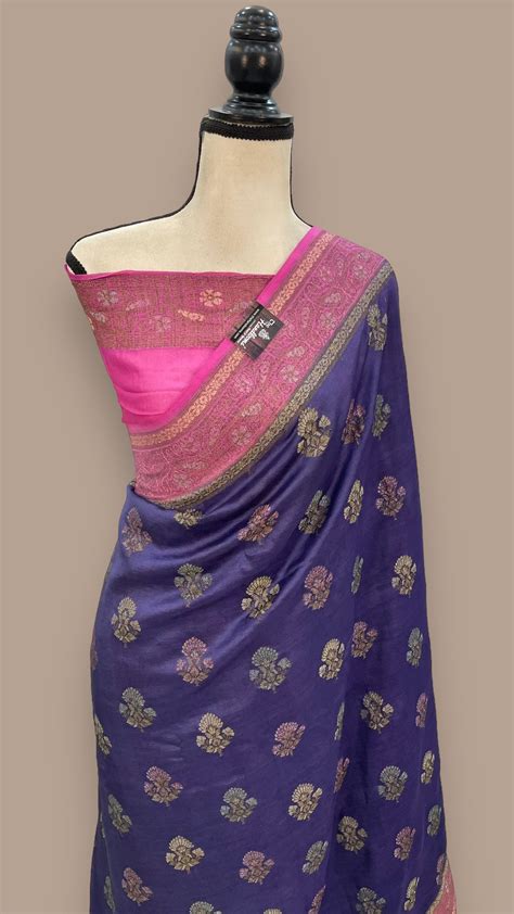 Pure Butter Crepe Banarasi Saree — The Handlooms