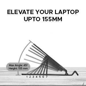 Amkette Ergo View Fold X2, Portable Laptop Stand, 7 Adjustable Levels ...