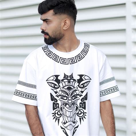 Buy White Tribal Oversized T-Shirts for Men | Mydesignation