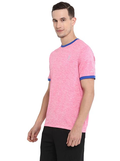Alcis Men Rajasthan Royals Pink Self Design Round Neck T-shirt RRALCT53-S