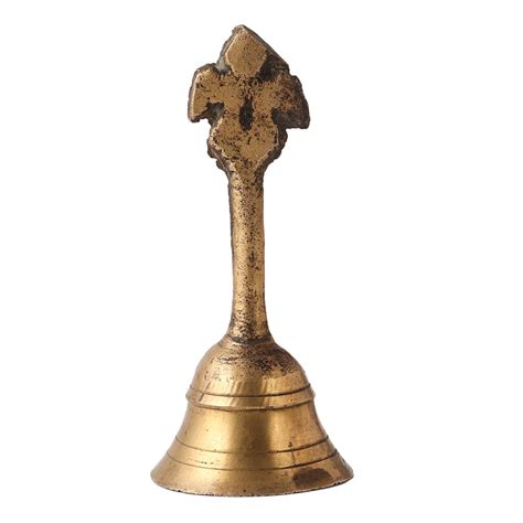 Brass Hand Held Bell With God Finial
