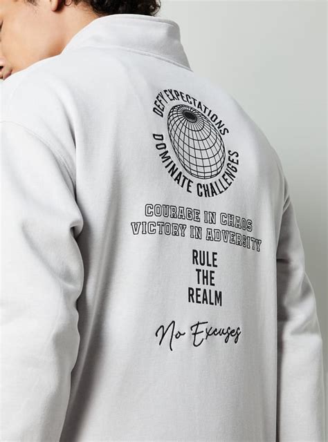 Buy Men Embroidered Mock Collar Sweatshirt Online at just Rs. 1399.0 ...