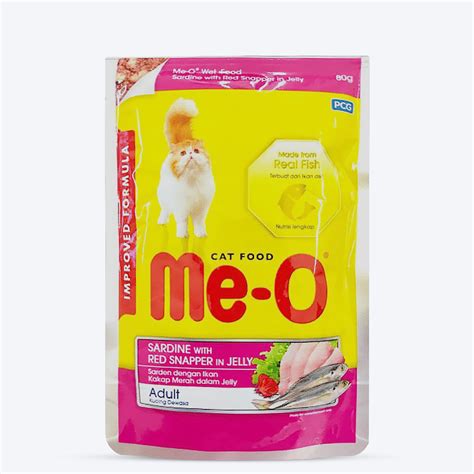 Me-O Sardine with Red Snapper in Jelly Cat Food - 80 g packs – Heads Up ...