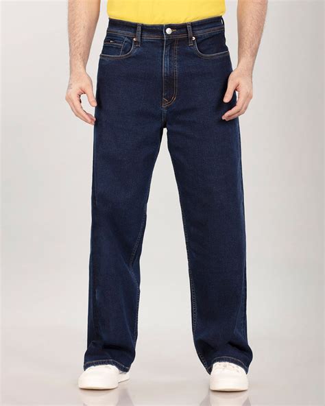 Custom-made Deep Space Blue Stretch Denim - Baggy Fit Jeans for Any ...