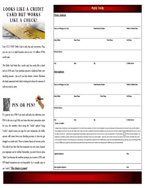 Fillable Online ccumo debit cards form Fax Email Print - pdfFiller