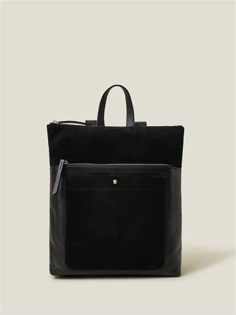 Buy Accessorize Black Suede Leather Backpack from Next India