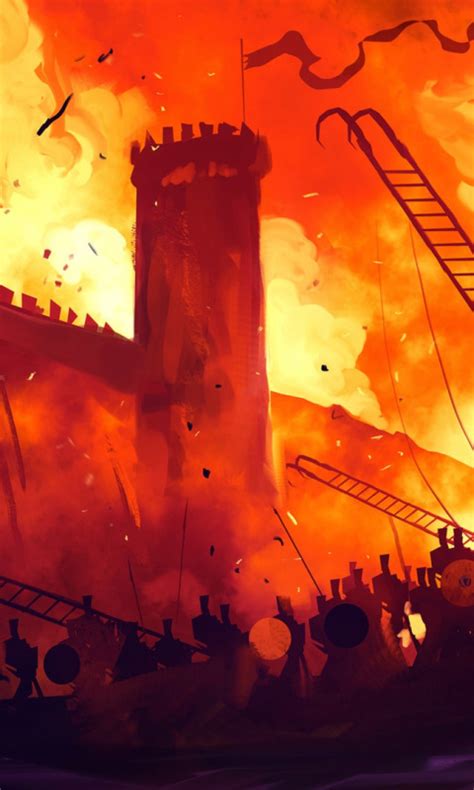 Download wallpaper Figure, Fire, War, Battle, Fantasy, Fortress, Art ...