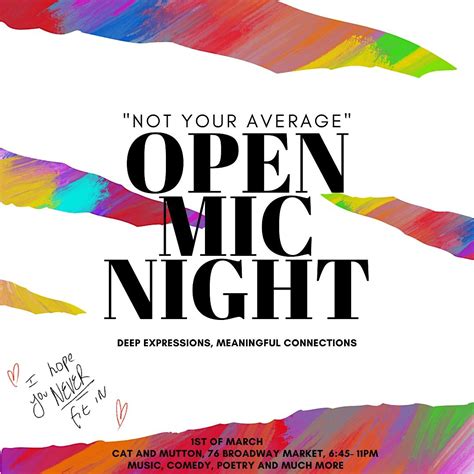 Open Mic Night - Deep Expression, Meaningful Connection, The Cat ...