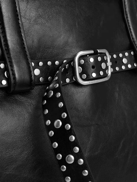 Noir Victoria Studded Belted Trapeze Tote Bag - Noir - CHARLES & KEITH IN