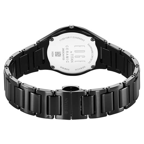 Buy Online Titan Edge Ceramic Quartz in Glossy Black with Diamonds and ...