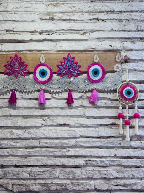 Evil Eye and Lotus Toran | Bandhanwar (40” W Approx) – Happy Giftings