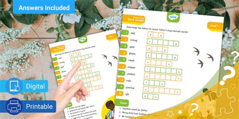 Father's Day Word Jumble Puzzle - L1 - Kids (teacher made)