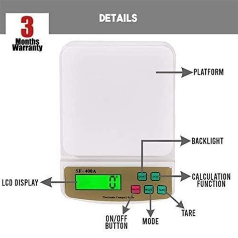 Store 4 Hope Kitchen Weighing Scale with Tare Function SF 400A with ...