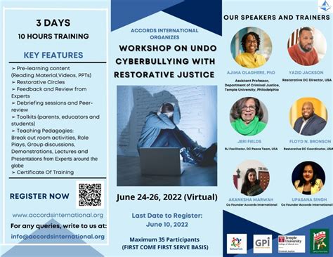 TRAINING WORKSHOP ON UNDO CYBERBULLYING WITH RESTORATIVE JUSTICE BY ...