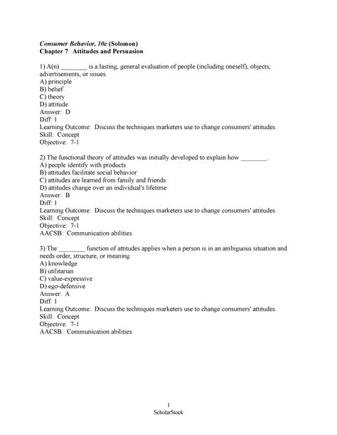 Marketing management - Consumer Behavior, 10e (Solomon) Chapter 7 ...