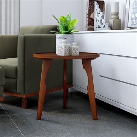 Buy Specter Brown Veneer Solid Wood Side & End Table at Durian.