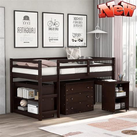 DOONHEXS Luxurious Kids Low Study Loft Bed,Solid | Ubuy India
