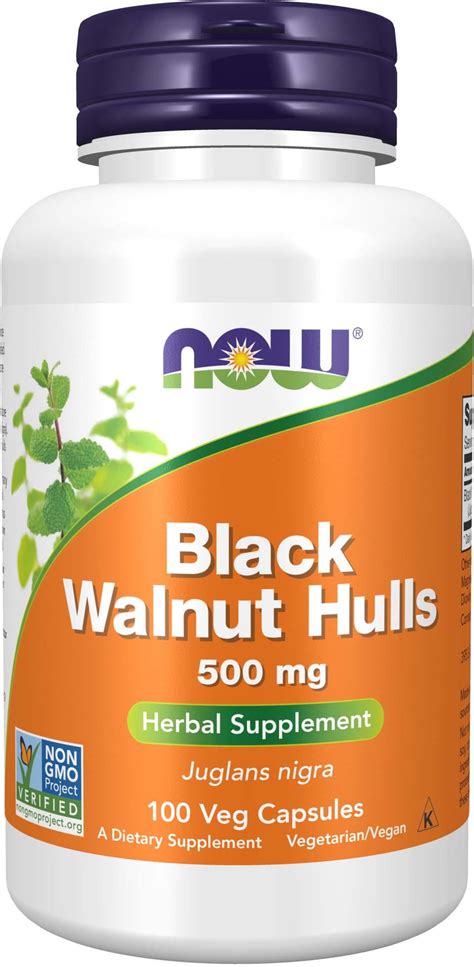 NOW Black Walnut Hulls 500 mg 100 pcs | lyko.com