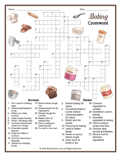 Food Crossword Puzzles