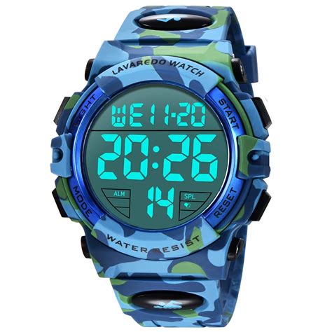 Buy L LAVAREDO Mens Digital Watch - Sports Military Watches Waterproof ...
