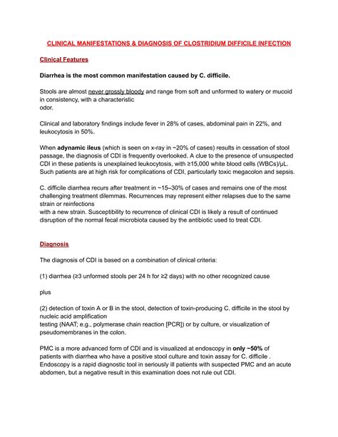 Clinical features & Diagnosis of Clostridium Difficile Infection.pdf