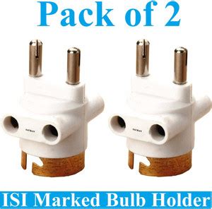 Sauran Pack of 2 Holder 2 Pin Parallel Adapter with Light/Bulb Holder ...