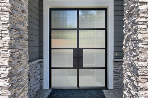 STEEL FRAME GLASS DOOR: EST-W4-DD_CST SteelExterior Door, Modern Steel ...