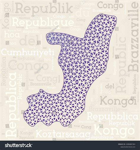 Congo Map Design Country Names Different Stock Vector (Royalty Free) 2280887361 | Shutterstock