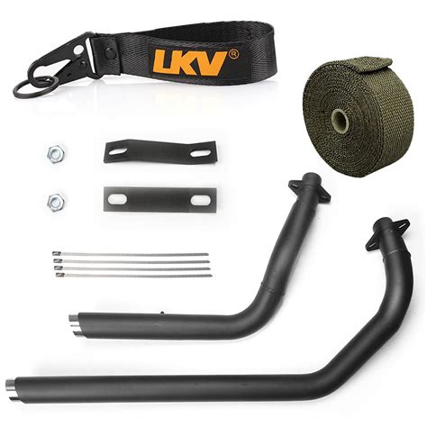 LKV Shortshots Staggered Exhaust System Pipe with Silencer Replacement ...