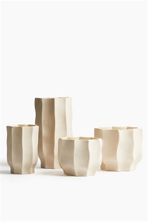 Extra-large stoneware vase - Light beige - Home All | H&M IN