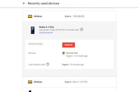 Image result for View Logged-In Devices Google