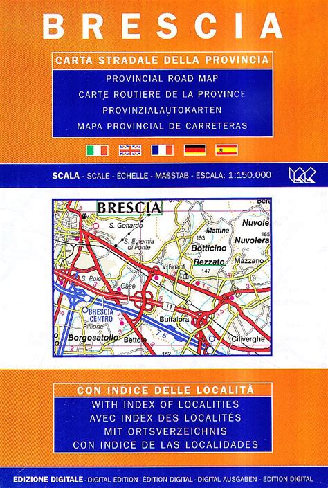 Brescia Provincial Road Map (1:150, 000) : Litografia Artistica ...