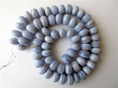 Buy 17mm Huge Lace Agate Rondelle Beads, Smooth Light Blue Lace Agate ...