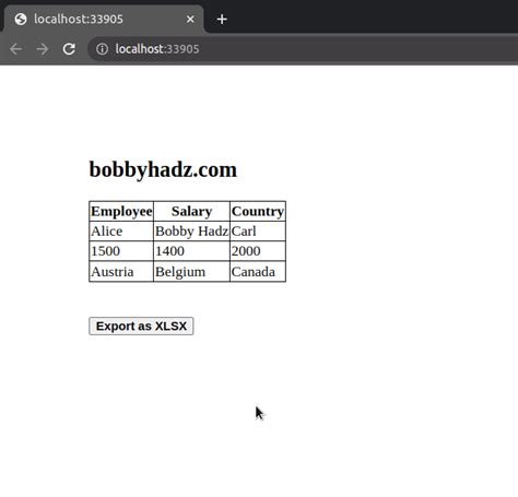 How to Convert Excel File to Table by JavaScript 的图像结果