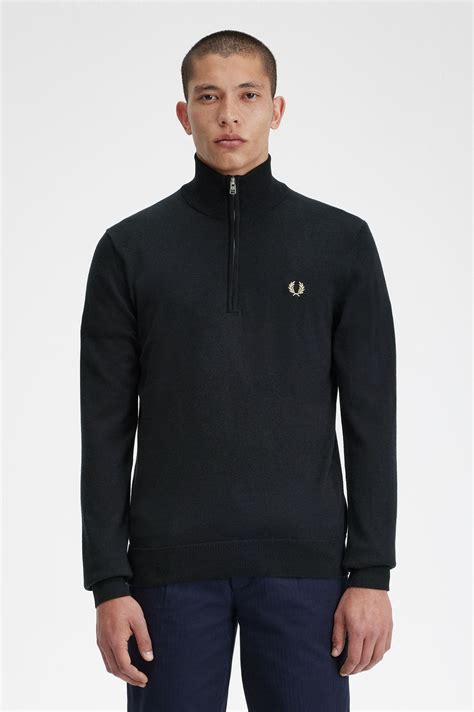 Classic Half Zip Jumper - Black | Men's Knitwear | Jumpers, Cardigans ...