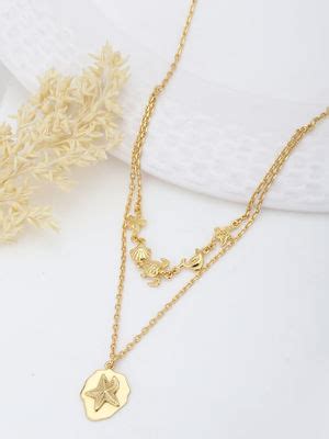Buy Carlton London Brass Gold-Plated Layered Necklace Online