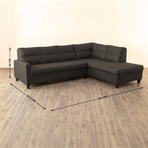 Buy Helios Clary Greyish Brown 5 Seater Fabric Right Corner Lounger ...