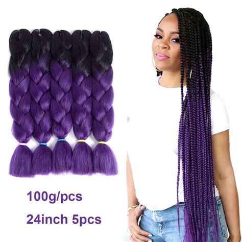 Buy Jumbo Braiding Hair 5 Packs Jumbo Box Braid Crochet Hair Extension ...