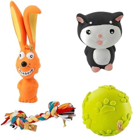 Buy Foodie Puppies 4in1 Squeaky Chew Rope Dog Toys Combo - (Claw Ball ...