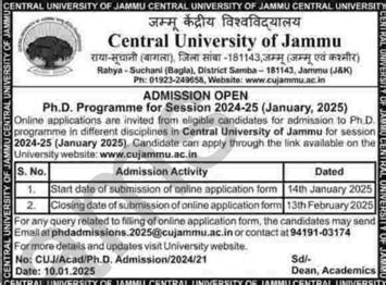 Ph.D. Admissions 2024-25