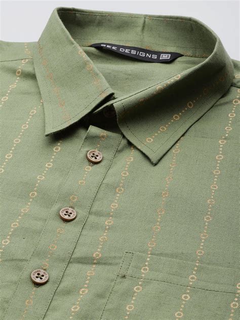Men Olive & Gold Pure Cotton Pathani Kurta stylish Gents Kurta Design ...