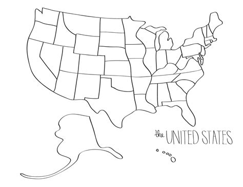How To Draw The United States Map - Continuous Line Drawing United ...
