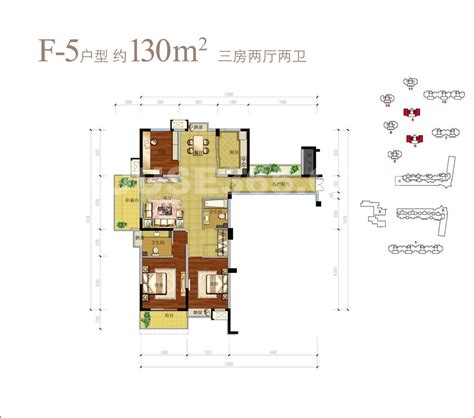 87平方中式两室一厅家居装修图片大全 - 家居装修知识网