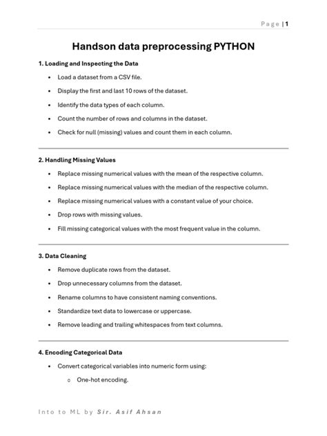 Image result for Python Commands with Example PDF On Data Preprocess