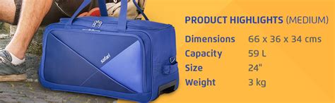 Buy Safari Pret 59 Cms Polyester Navy Blue Check-In 2 Wheels Soft ...