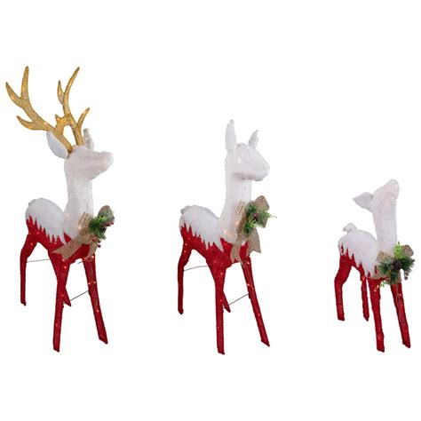 3-Piece Lighted Christmas Reindeer Family Set Outdoor Decorations ...