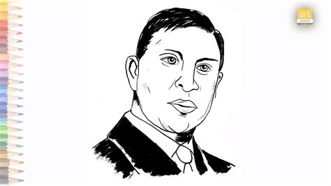 Garret A Morgan drawing | How to draw Garret A Morgan for beginners ...